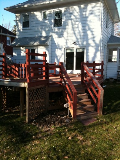The original octagonal and red deck.