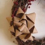 Close-up of the DIY ribbon on the berry wreath.