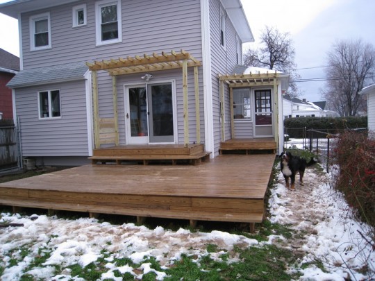 New view from the backyard. (I can't wait to get some hanging baskets in the spring!)
