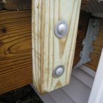 Cleanly bolted on corner post. (Can't wait for the pergola wood to match the deck boards :) )