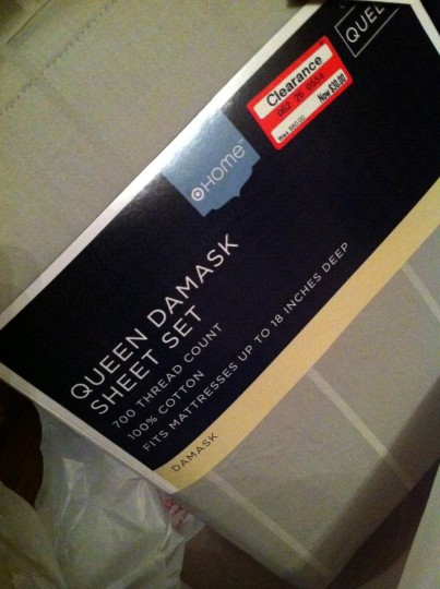 Queen Damask Sheet Set by Target Home. 700 Thread Count. On Clearance. 