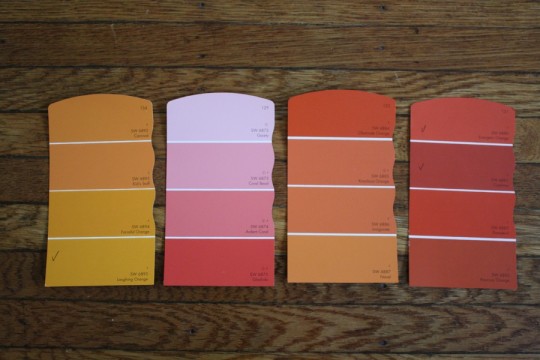 I love me a good paint chip palette. Here are some colors I'm planning to introduce.