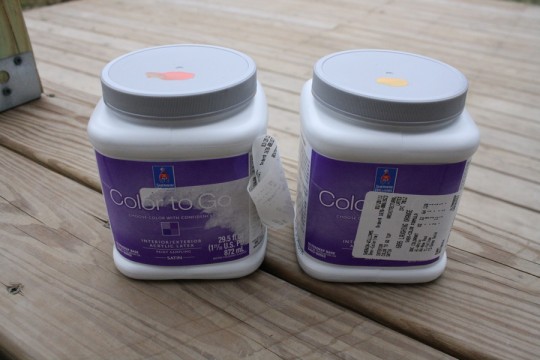 Paint samples by Sherwin Williams Color To Go.