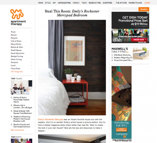 Apartment Therapy, Bedroom Feature