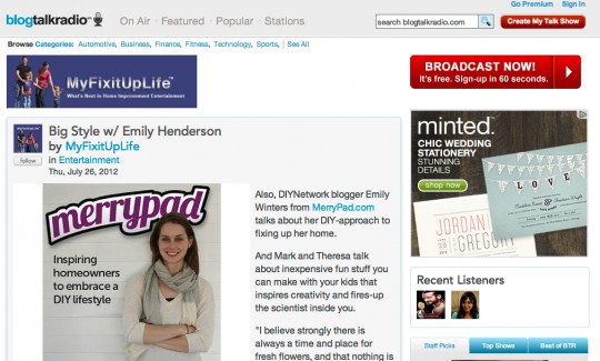 Featured: MyFixItUpLife Podcast, July 26, 2012