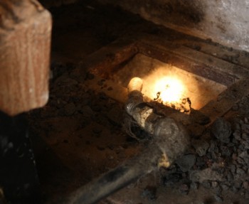 The inlet for gas for our fireplace.