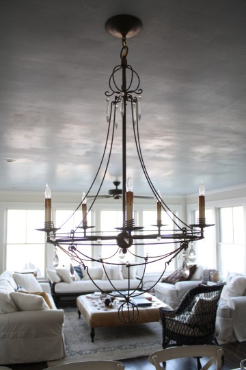 After: Dining table chandelier.