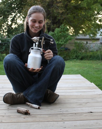 Little cheapo spray gun and me.