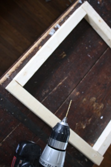 Assembling the top and bottom of each ottoman flat made the construction easier for me.