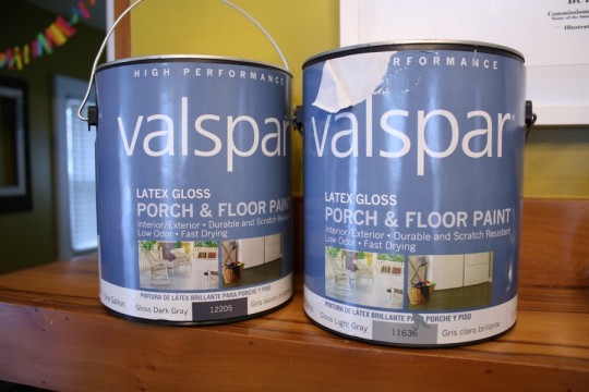 Glossy Dark and Light Gray Porch & Floor Paint by Valspar