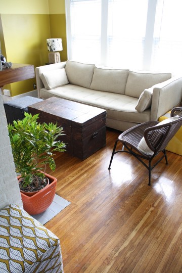 All three ottomans. At home.