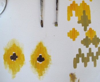 Learning how to paint Ikat.