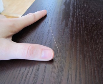 Table scratch repair.