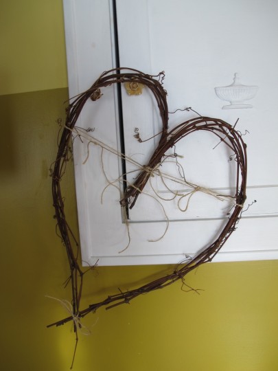 Heart wreath, almost done.