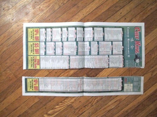 Cut a long piece of newspaper to create a custom form.