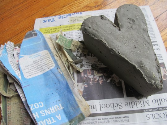 A solid heart doorstop.