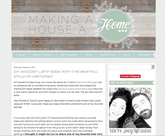 Guest post at Making A House A Home.