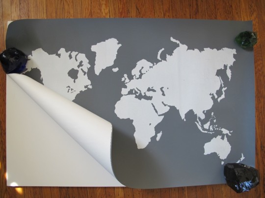 Pretty world map, screen printed by I Screen Your Screen. Pretty world map, screen printed by I Screen Your Screen.
