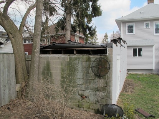 Back of the garage.