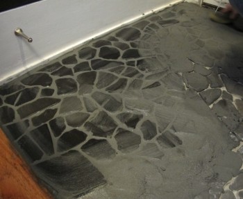 DIY shale stone entryway.