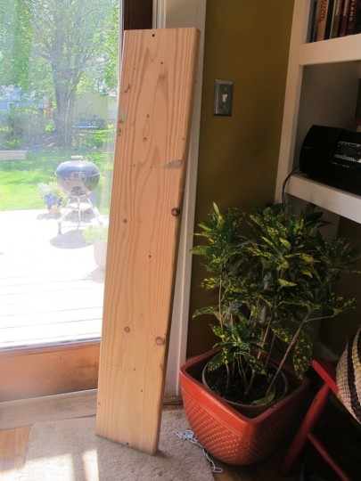 A single scrap piece of 2x10 board is about to become a new stepstool.