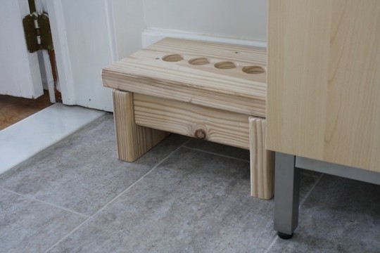 Finished step stool for the bathroom.