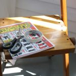 Template makin': scissors, tape, newspaper.