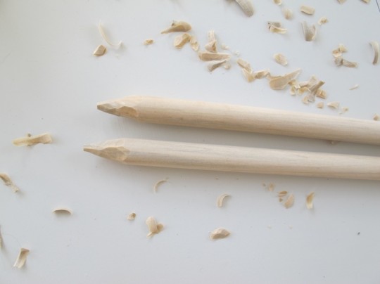 DIY knitting needles.
