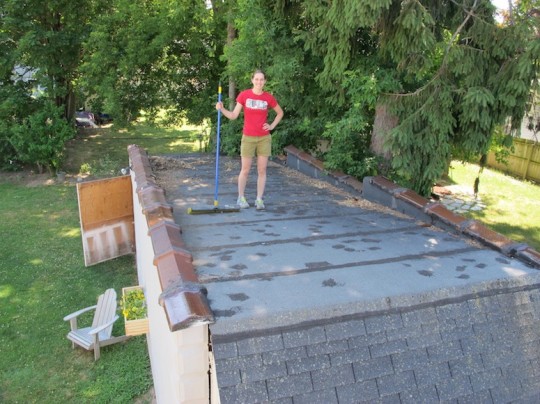 Cleaned roof. Somes I wield big brooms.