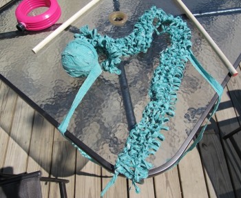 Making yarn out of fabric, but not enough.