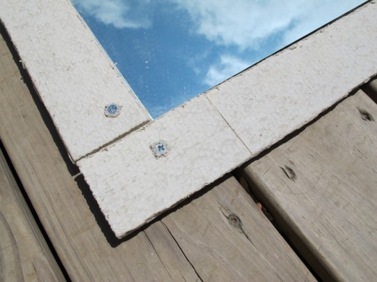 The cement board framed screwed into place.
