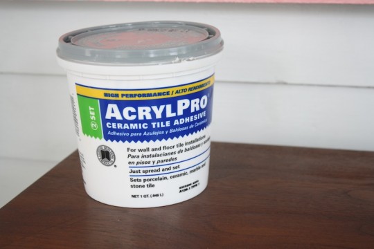 Tile adhesive straight from Home Depot.