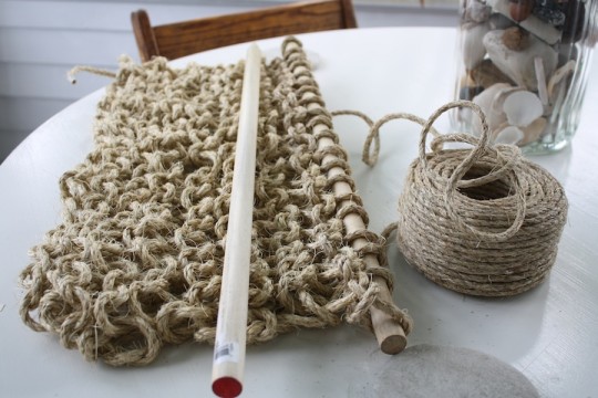 Finally seeing some substance while knitting the carpet runner.