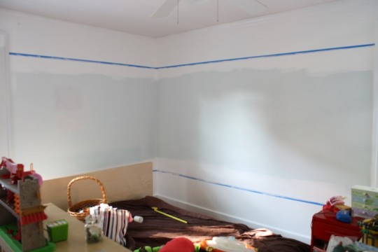 Taped and prepared the bedroom for pink paint.