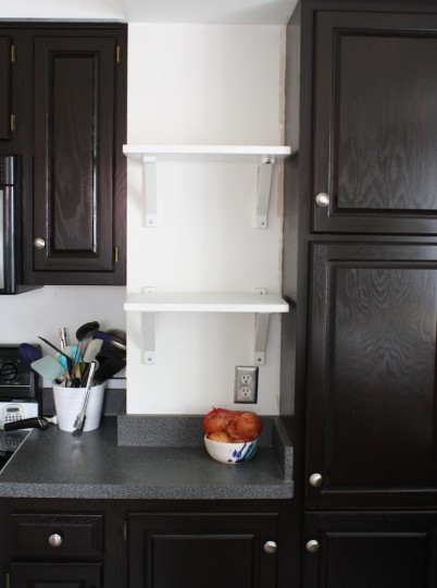 We're planning to remove a few small shelves in the kitchen in order to display the knives on a feature wall.