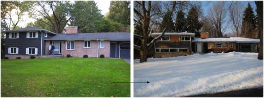 Initial construction on the front of Pete and Donna's mid-century house.