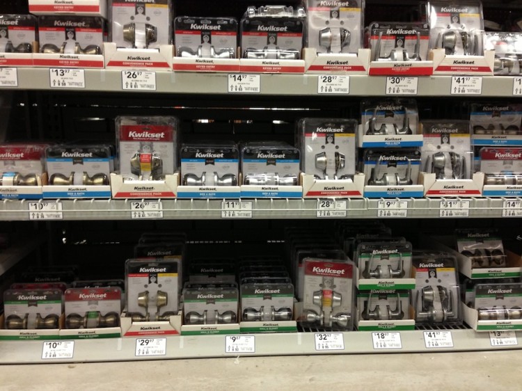 Kwikset Display at Lowe's.
