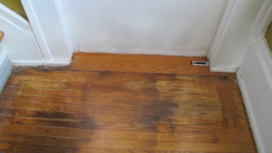 I patched new hardwoods in the stairwell. Is it obvious that they're in much better condition than the rest of the floor?