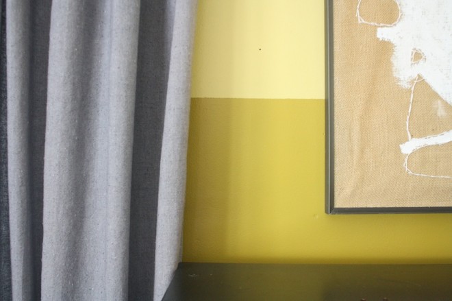 Toning down the living room with dark gray painter's cloth curtains. Looks so nice with the golds in the room! Toning down the living room with dark gray painter's cloth curtains. Looks so nice with the golds in the room!