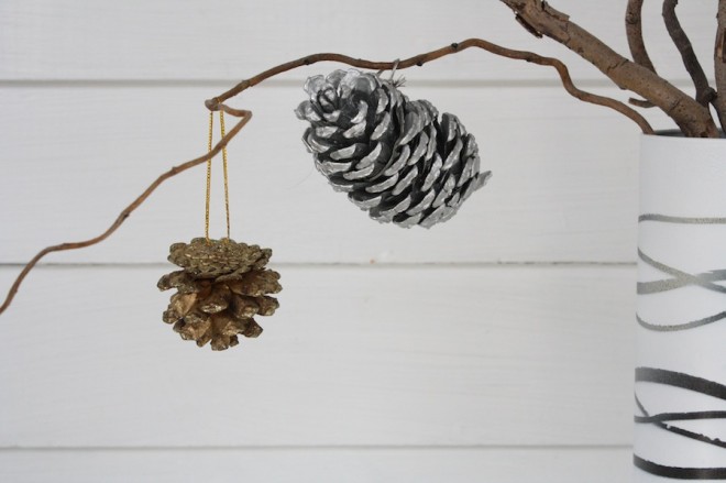 Little handmade pine cone ornaments. Little handmade pine cone ornaments.