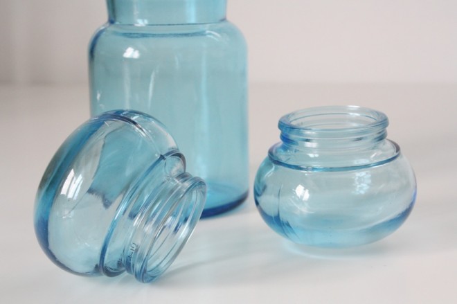 Pretty blue glass salvage find.