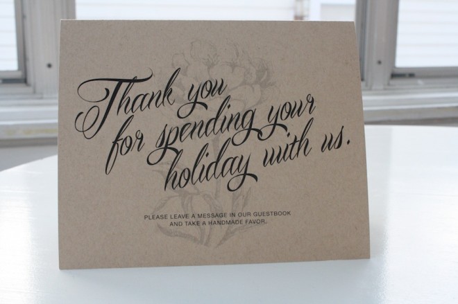 Wedding favor and guest book card.
