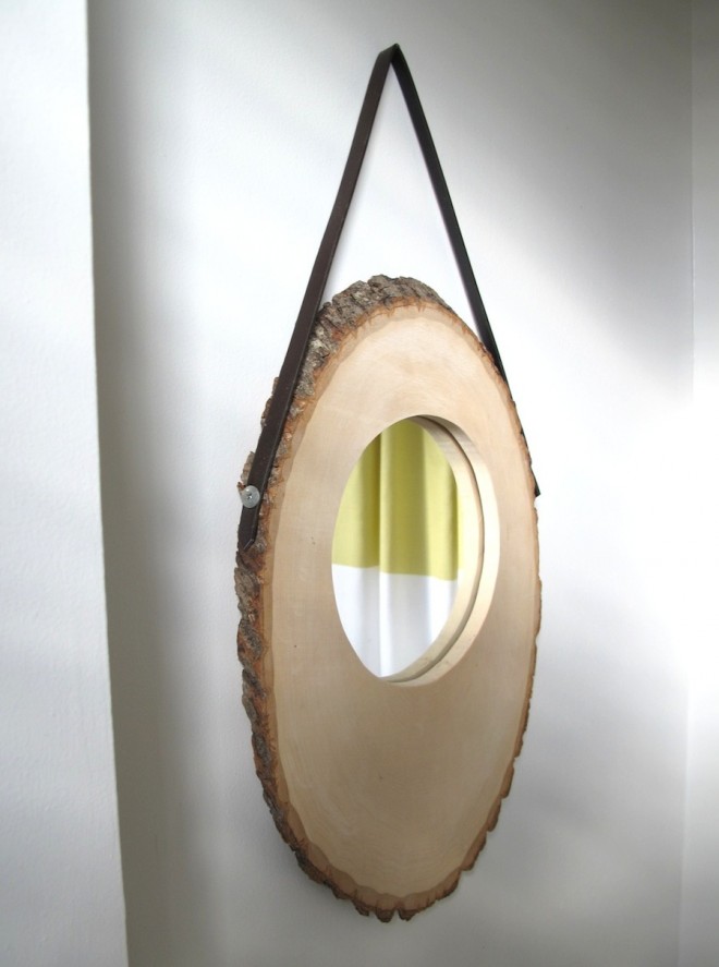 New DIY Anthropologie-inspired mango slice mirror in our bathroom.