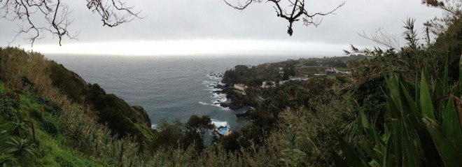 Note the swimming pool built into the lava rocks.