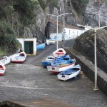 It was nearly impossible to get our car down this narrow roadway to a small marina. We have no idea how a boat would have been towed down it, they must just bring them in through the harbor.
