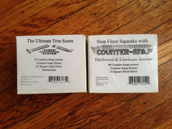 Two kinds of counter snap screws from Amazon.