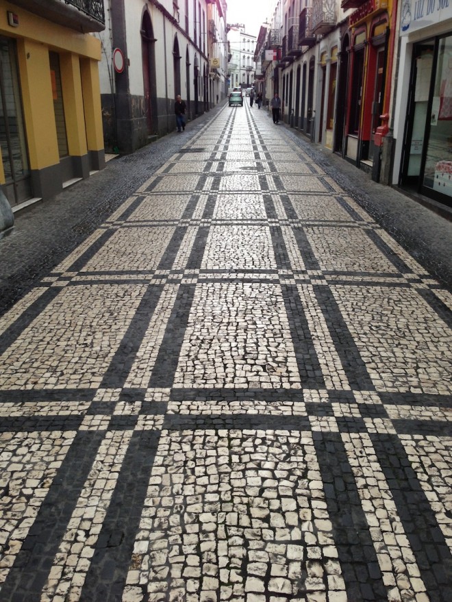 Basalt Mosaic Sidewalks in the Azores.