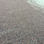 Basalt rock ground into gravel in the Azores.