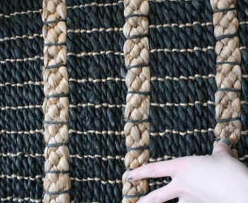 West Elm Black Chunky Jute Rug
