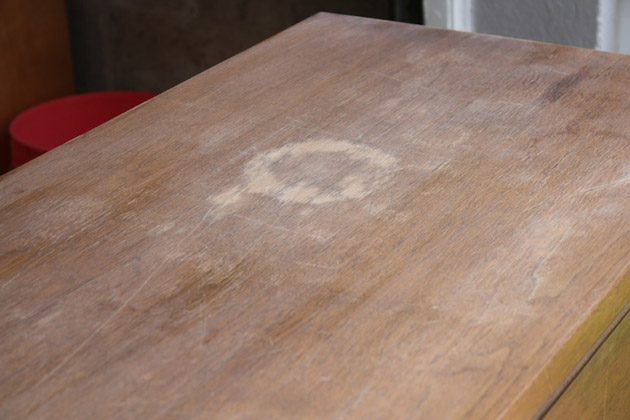 How to refinish furniture with scratches and water damage.